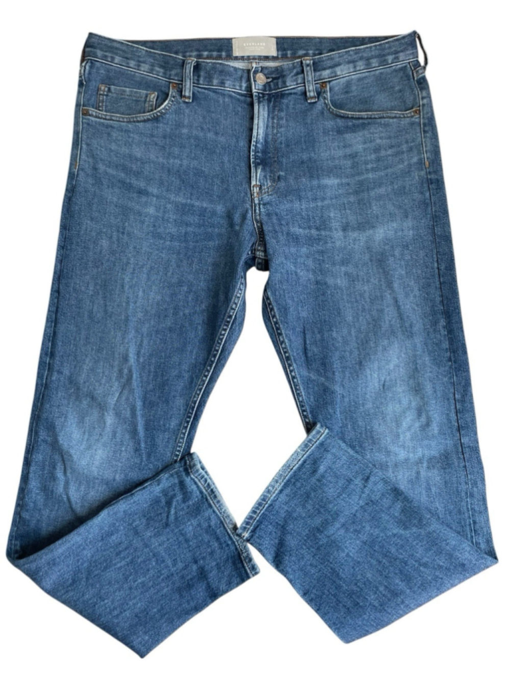 Everlane The Selvedge Slim Fit Jeans Mens 35X32 Mid Indigo Organic Cotton Denim